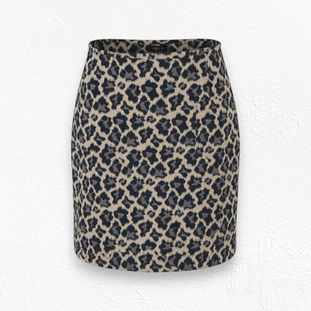 Talbots Animal Print Mid Rise Straight Mob Wife Knee Length Skirt Size 4 Petite